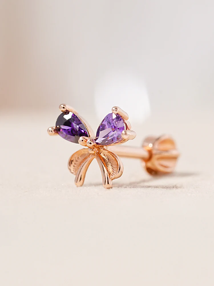 14K Gold Moonlight Ribbon Cartilage Earring 18G16G