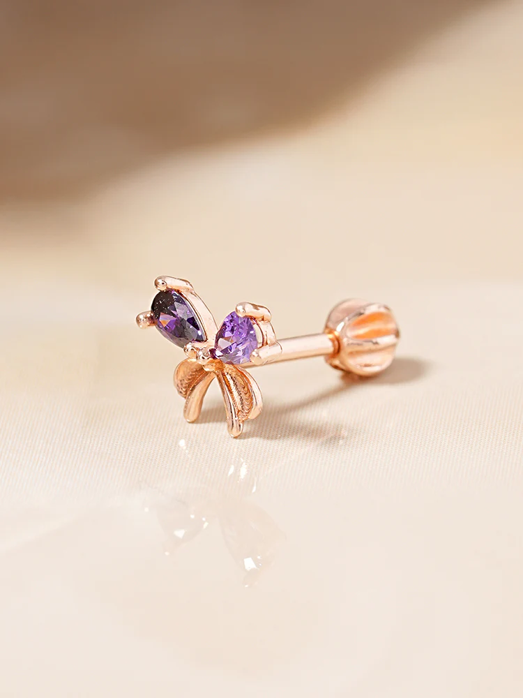 14K Gold Moonlight Ribbon Cartilage Earring 18G16G - Image 11