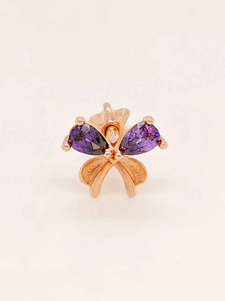 14K Gold Moonlight Ribbon Cartilage Earring 18G16G - Image 13