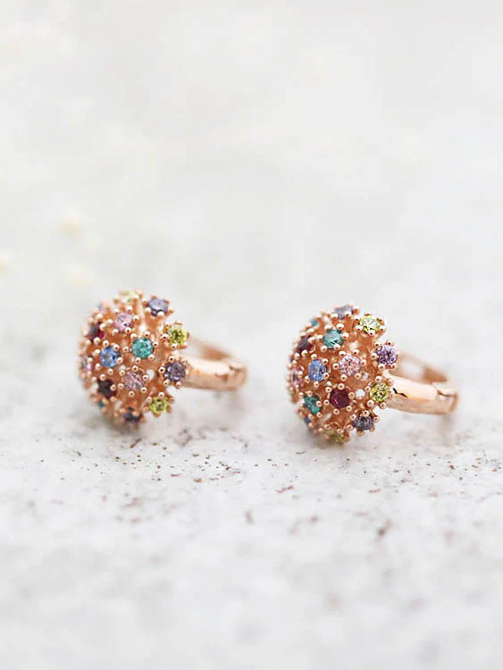14K Gold Multi Color Hoop Earring - Image 2