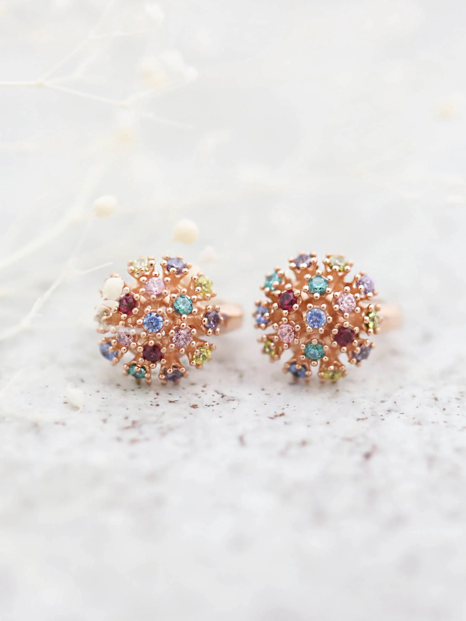 14K Gold Multi Color Hoop Earring - Image 4