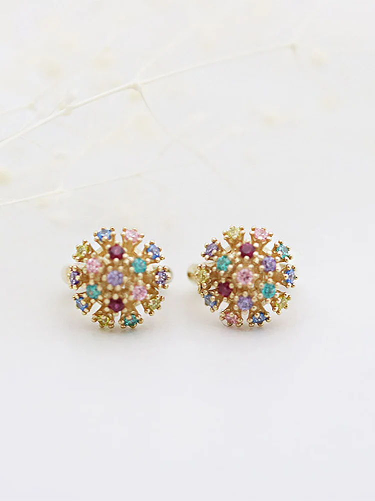 14K Gold Multi Color Hoop Earring - Image 7