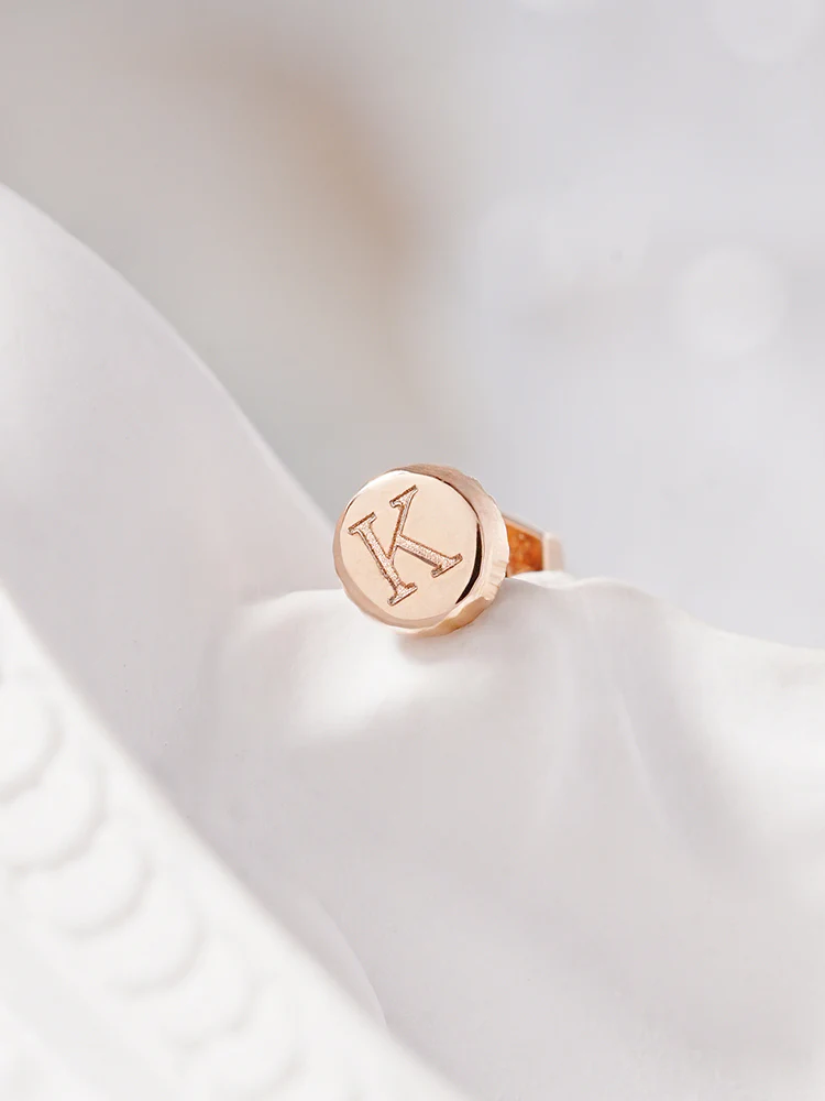 14K Gold My Letter Initial Cartilage Earring 18G - Image 5