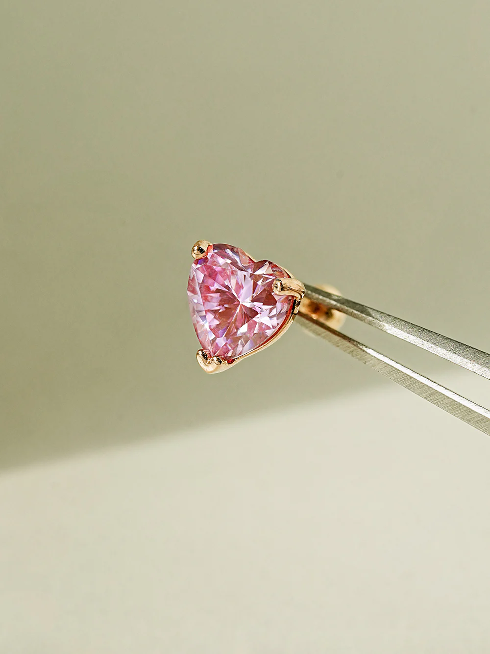 14K Gold Moissanite Glory Heart Cartilage Earring 20G18G16G - Image 5