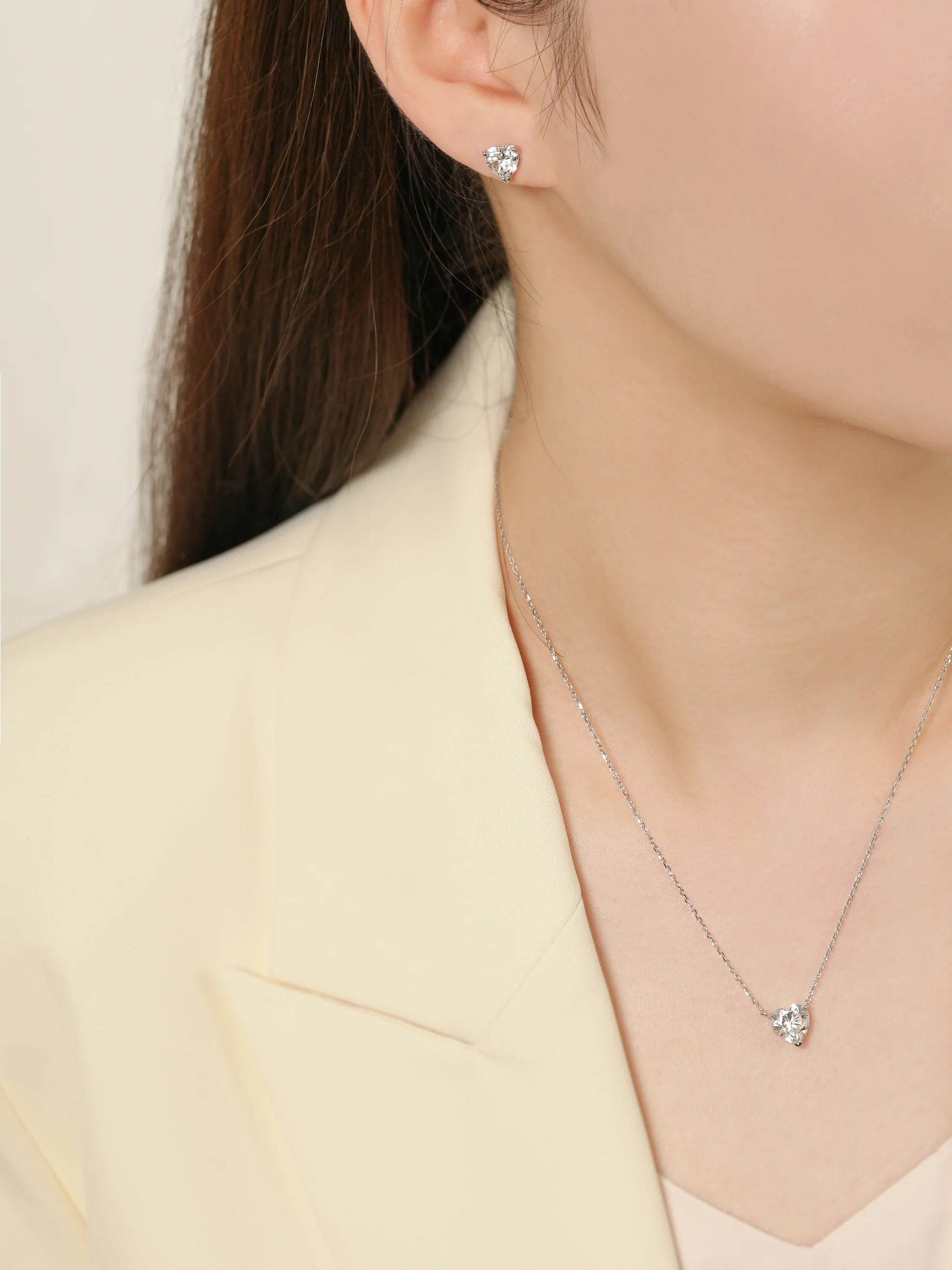 14K Gold Moissanite Glory Heart Cartilage Earring 20G18G16G - Image 6