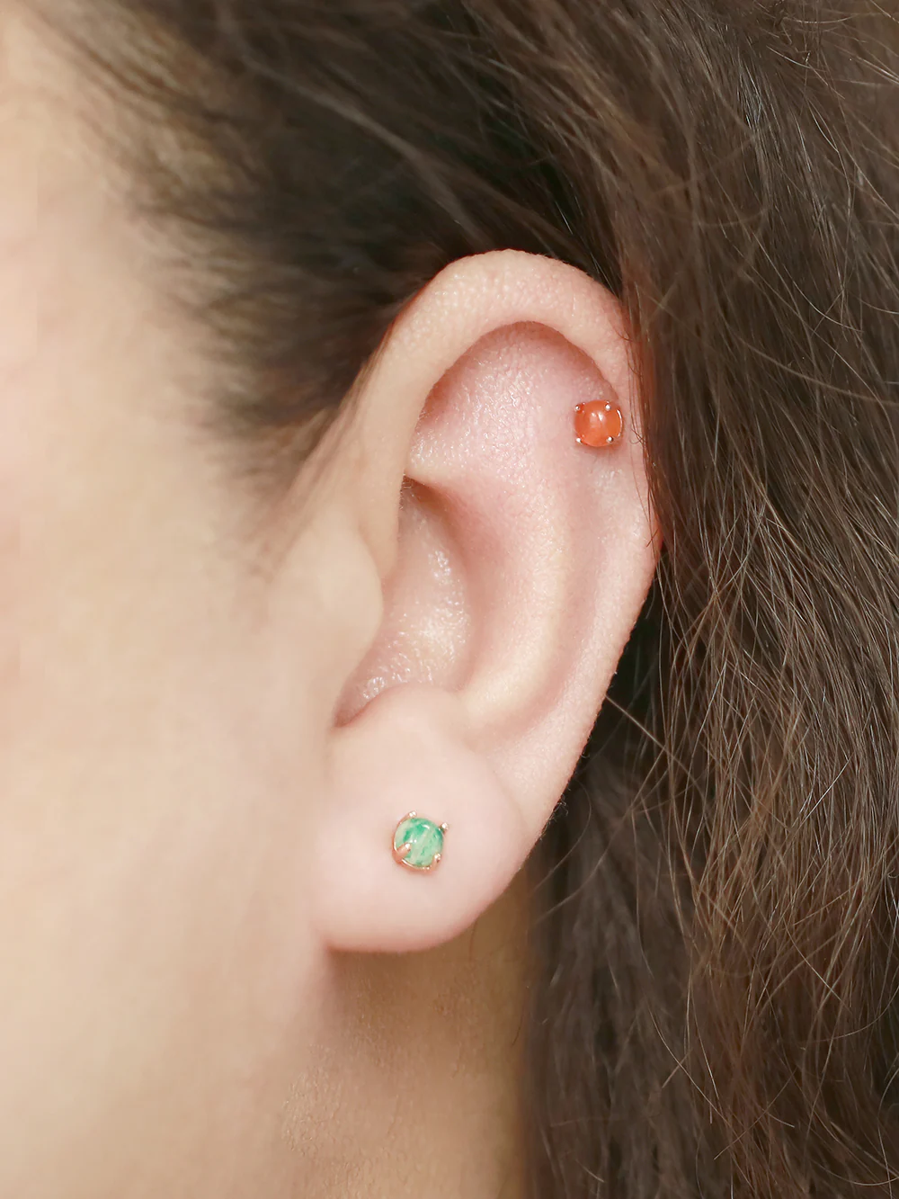 14K Gold Daily Natural Gemstone Cartilage Earring 20G18G16G - Image 7