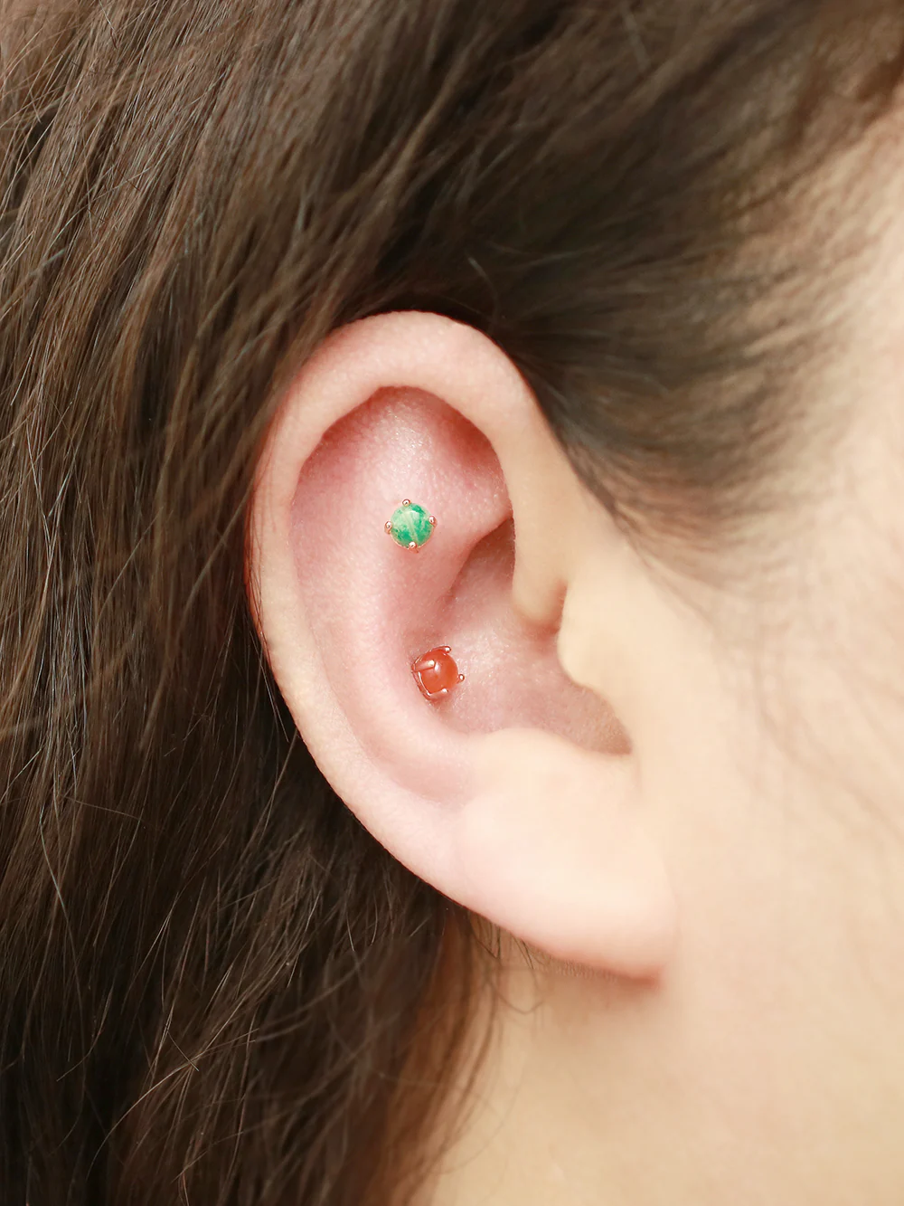 14K Gold Daily Natural Gemstone Cartilage Earring 20G18G16G - Image 8