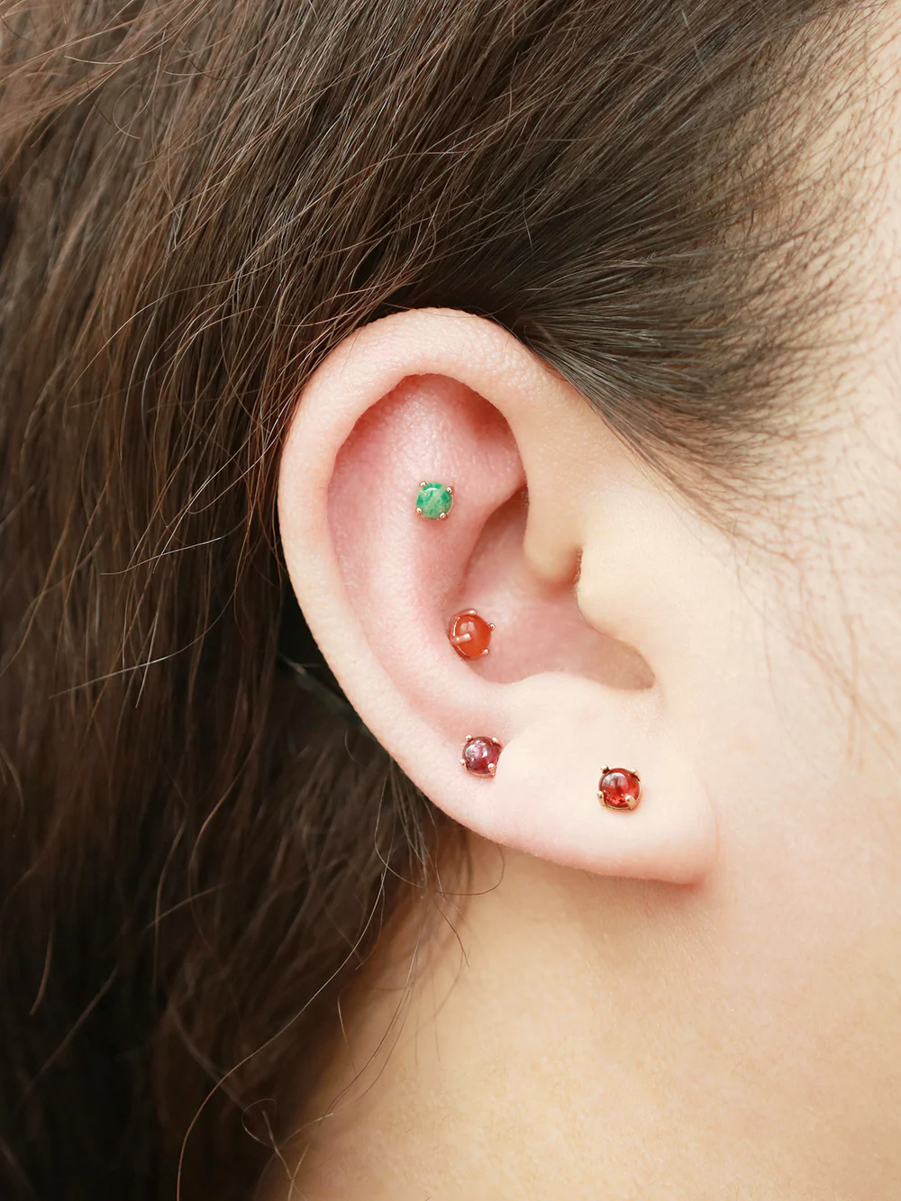 14K Gold Daily Natural Gemstone Cartilage Earring 20G18G16G - Image 9