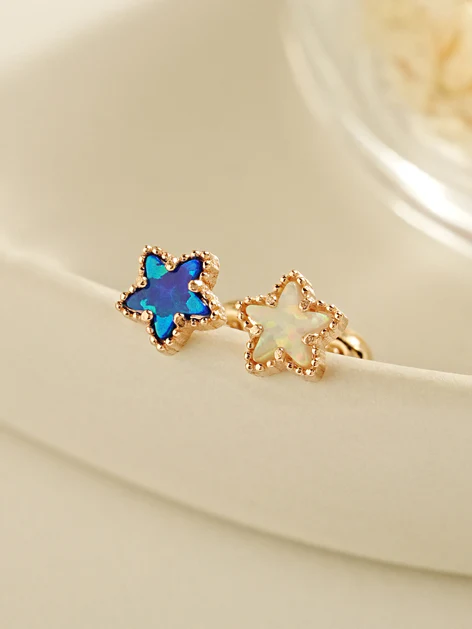 14K Gold Oasis Star Cartilage Earring 20G - Image 5