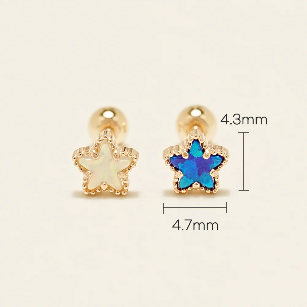 14K Gold Oasis Star Cartilage Earring 20G - Image 7