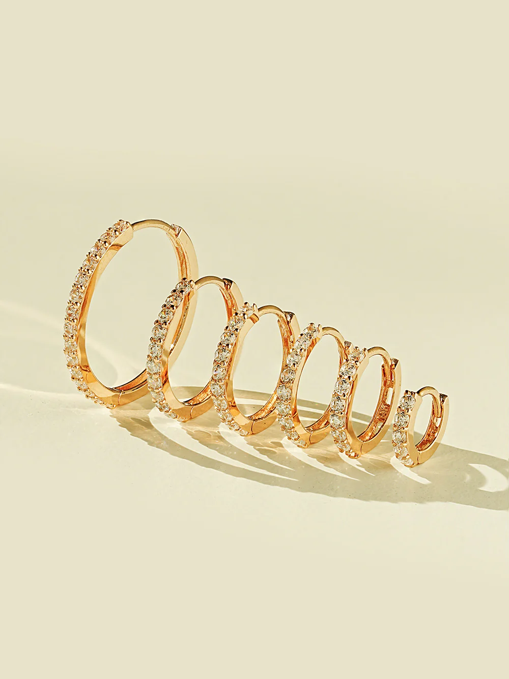 14K Gold One Line Cubic Cartilage Hoop Earring - Image 2