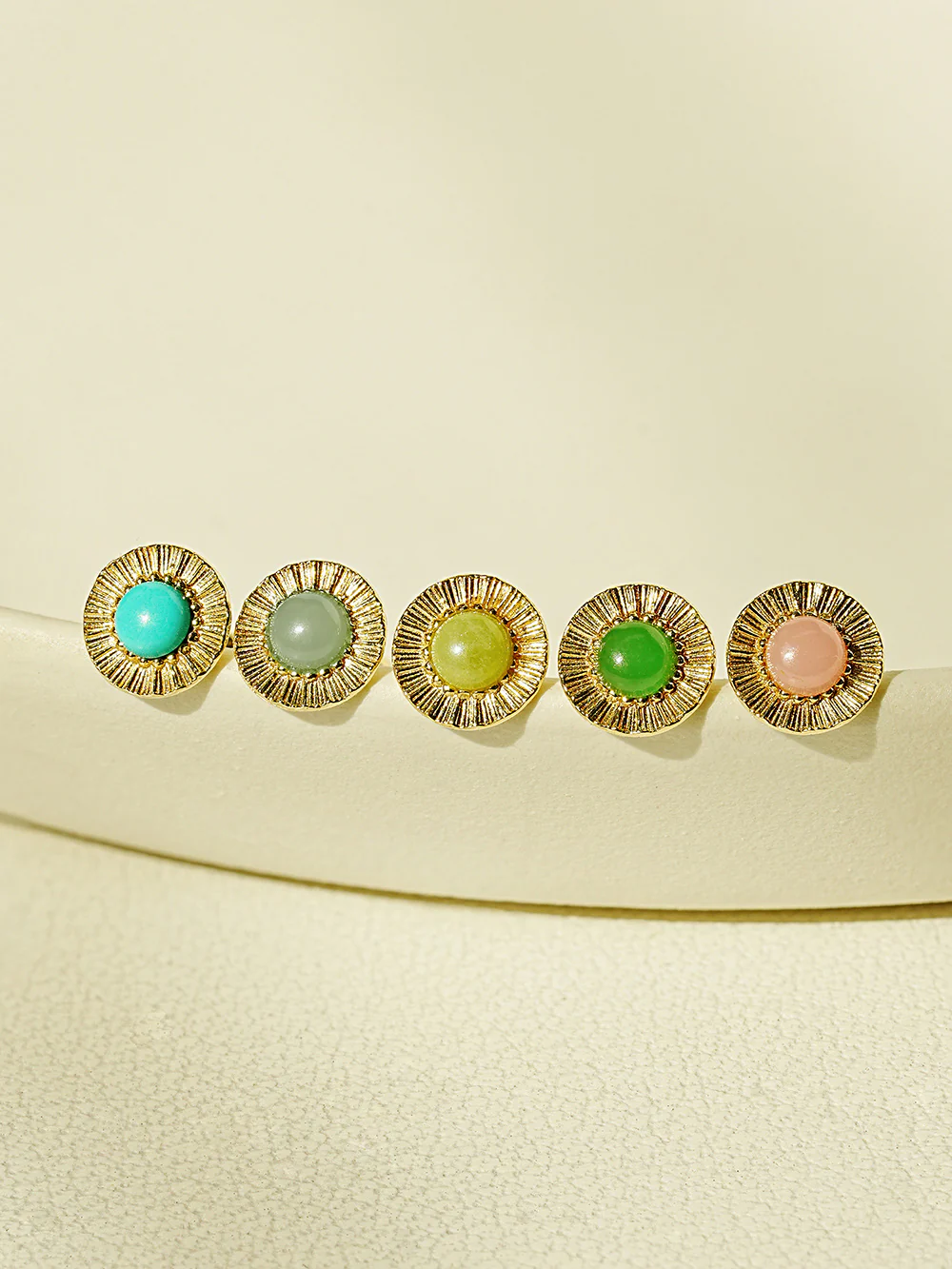 14K Gold Pale Cubic Stone Solar Earring 20G18G16G - Image 11