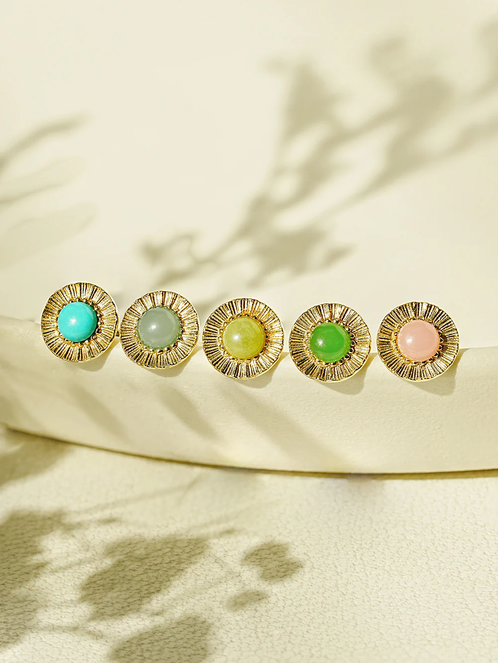 14K Gold Pale Cubic Stone Solar Earring 20G18G16G - Image 7