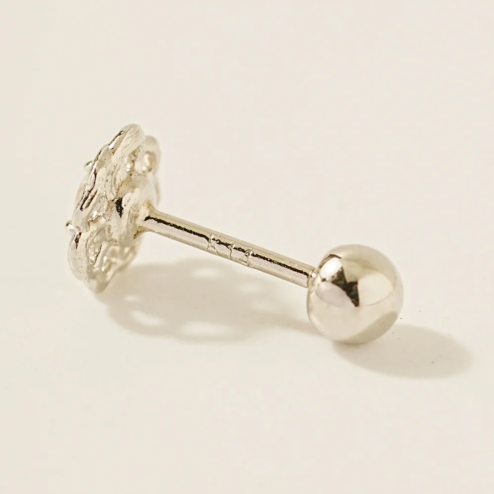 14K Gold Pansy Flower Moissanite Cartilage Earring 20G18G16G - Image 16