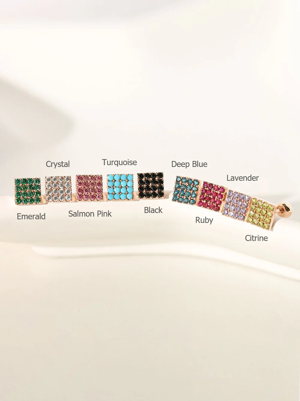 14K Gold Pave Square Cubic Cartilage Earring 20G18G16G - Image 11