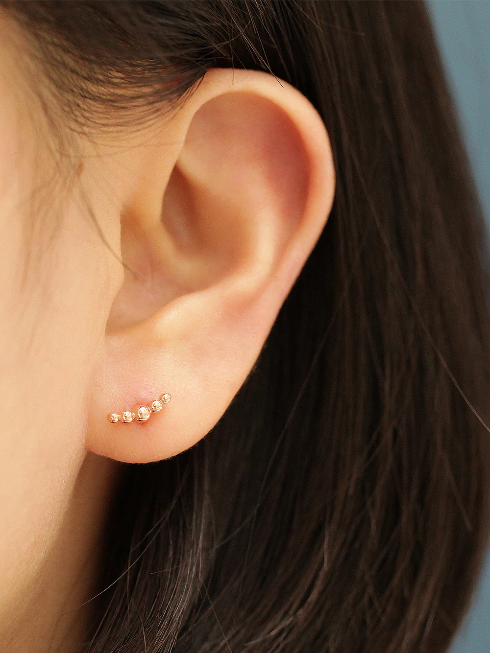 14K Gold Peanut Bubble Cartilage Earring 20G - Image 8