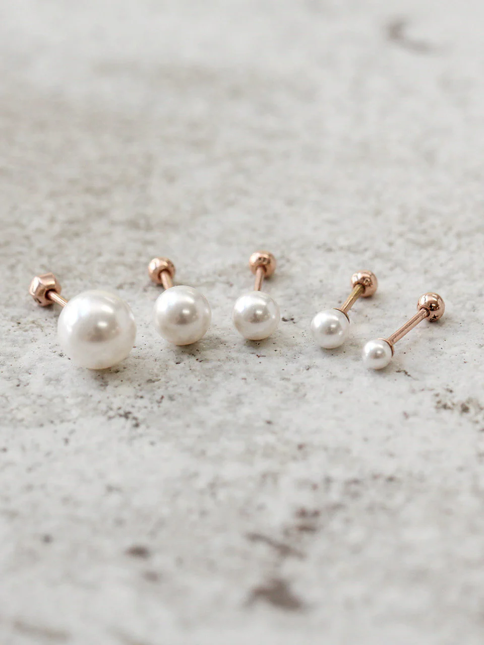 14K Gold Pearl Cartilage Earring 18G - Image 4