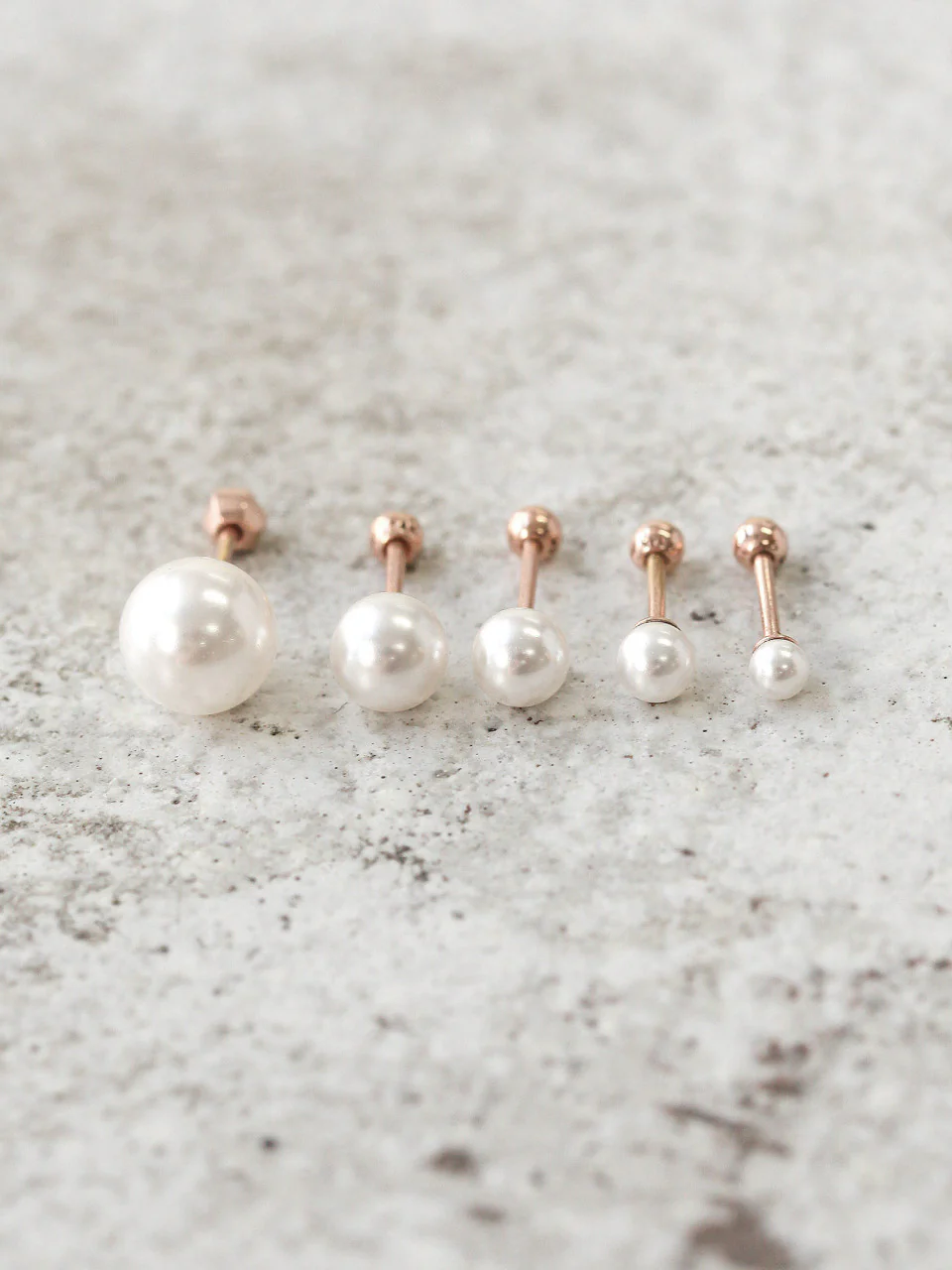 14K Gold Pearl Cartilage Earring 18G - Image 5
