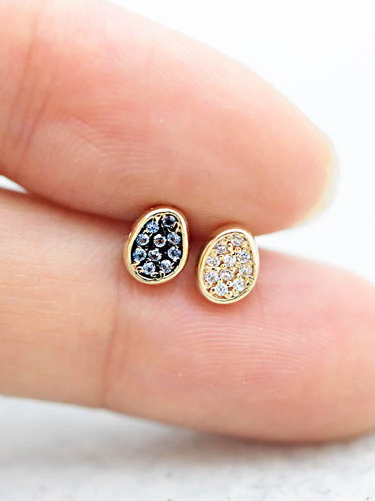 14K Gold Pebble Cartilage Earring 18G16G - Image 5
