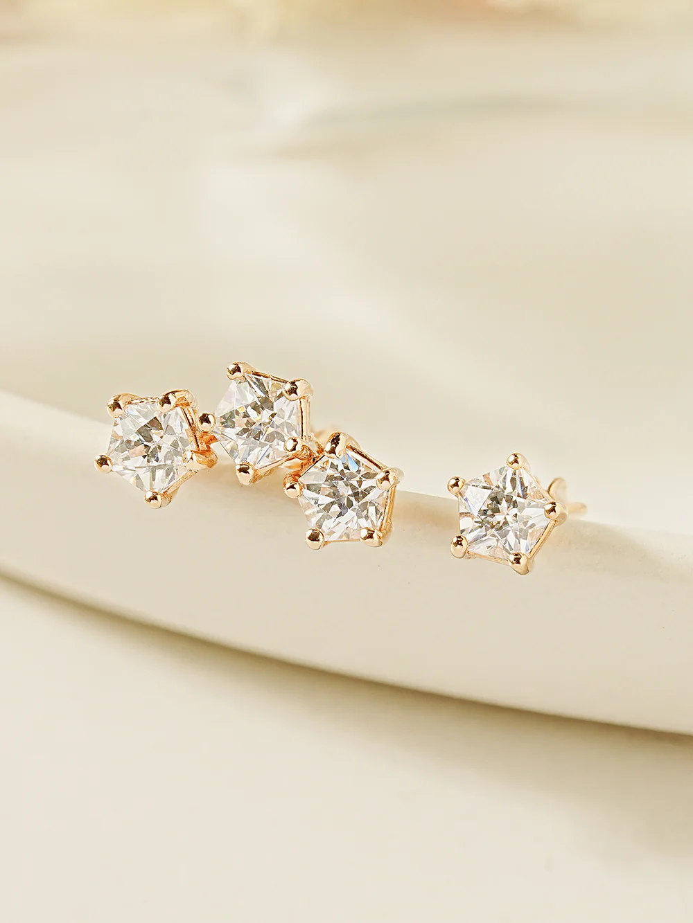 14K Gold Pentagon Crystal Cubic Cartilage Earring 18G16G - Image 10