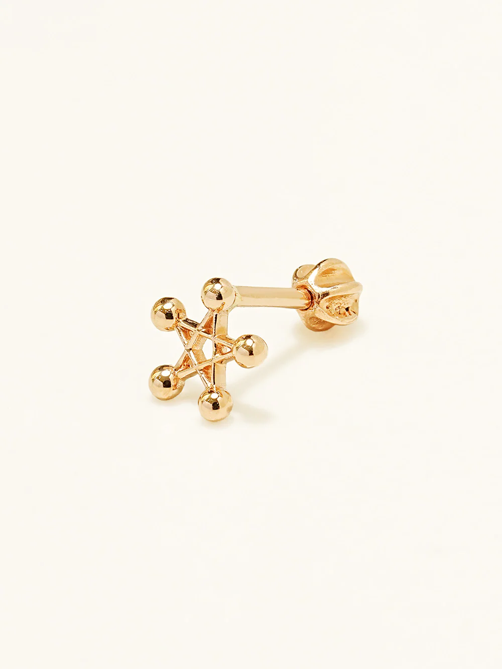 14K Gold Pentagram Star Cartilage Earring 18G16G - Image 3