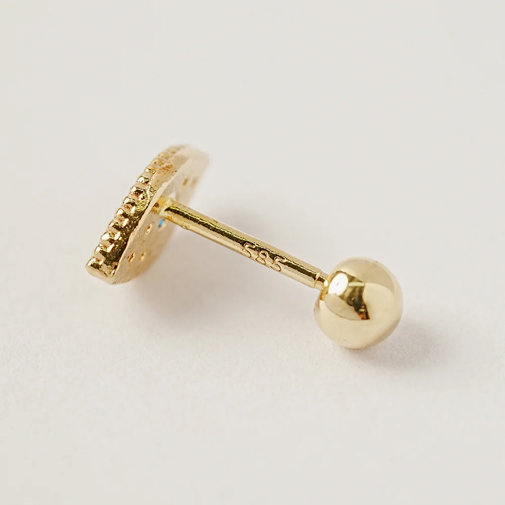 14K Gold Piercing Evil Eye Cartilage Earring 20g - Image 17