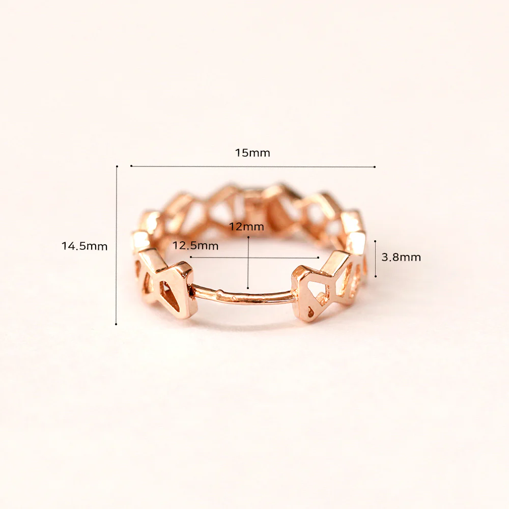14K Gold Plain Cutting Honeycomb Hoop Earring - Image 12