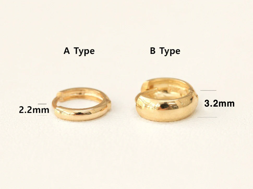 14K Gold Plain Hoop Cartilage Earring - Image 10