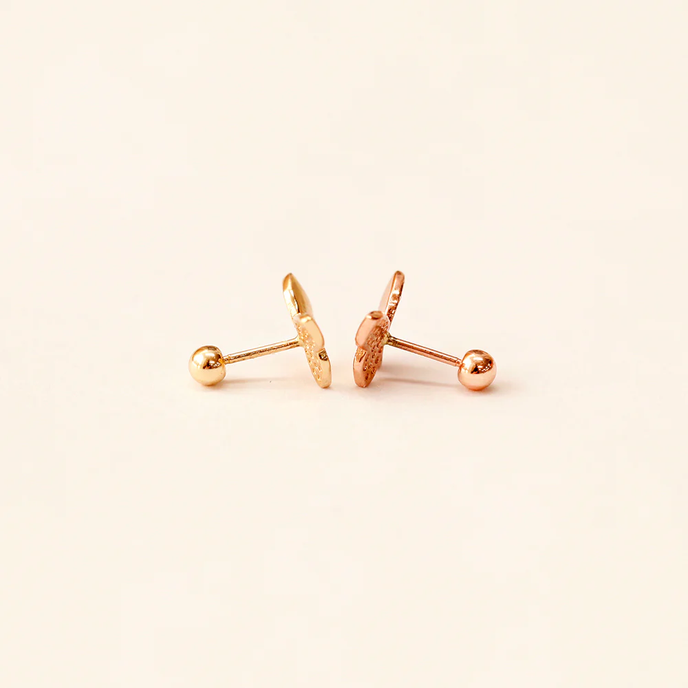14K Gold Plain Solid Butterfly Cartilage Earring 20G18G16G - Image 10