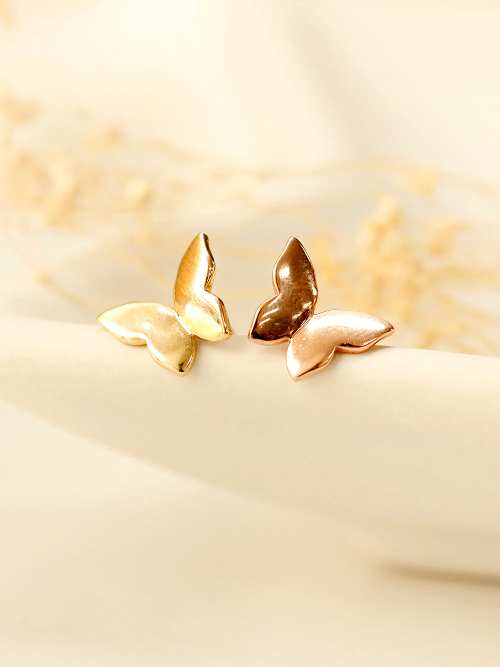 14K Gold Plain Solid Butterfly Cartilage Earring 20G18G16G - Image 5