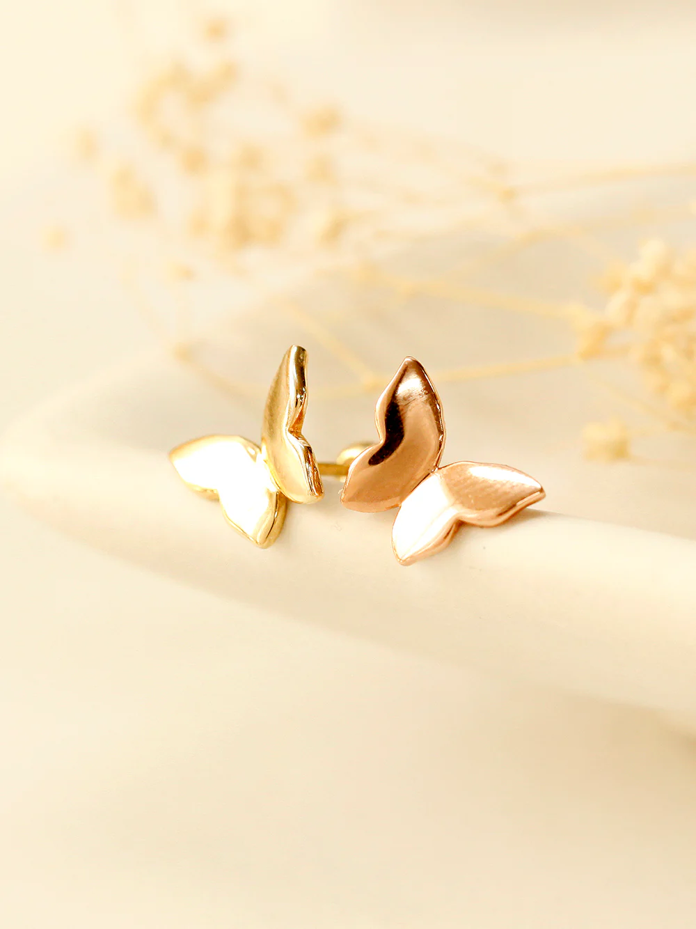 14K Gold Plain Solid Butterfly Cartilage Earring 20G18G16G - Image 8