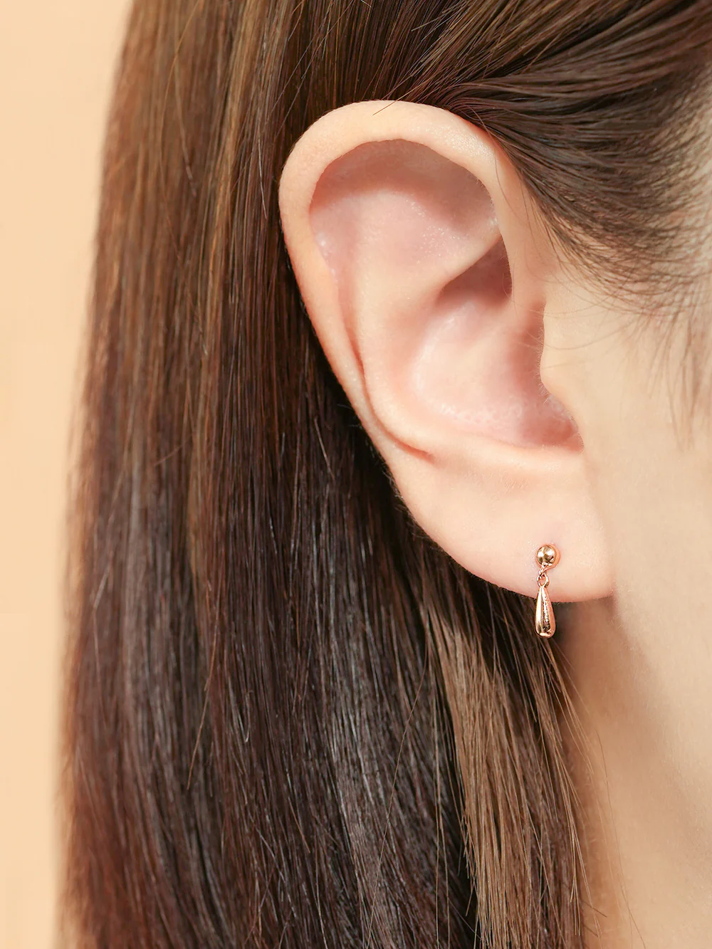 14K Gold Plain Tassel Drop Cartilage Earring 20G - Image 2