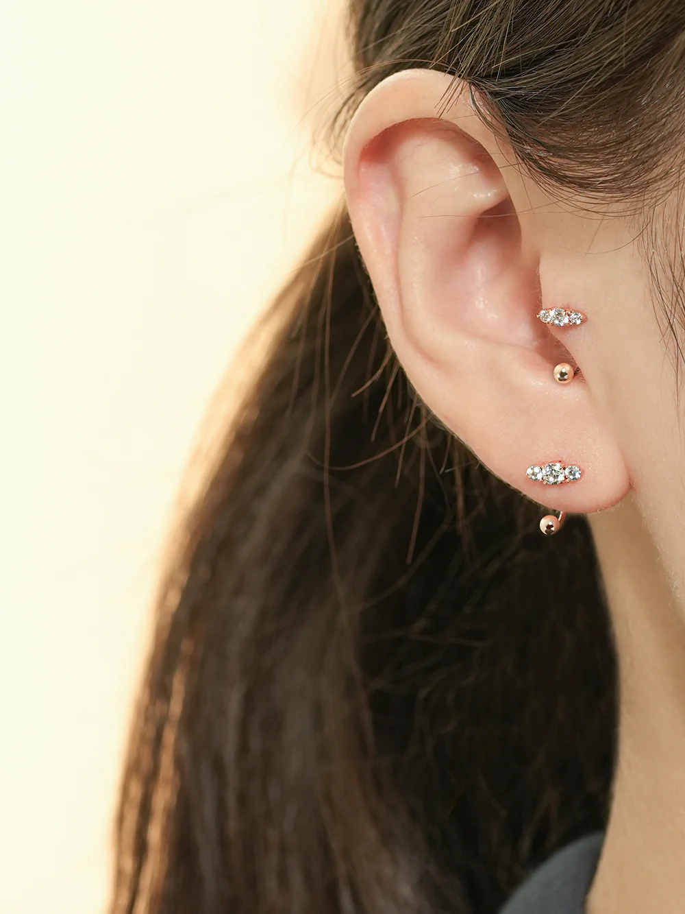 14K Gold Planet Cubic Curve Piercing 20G - Image 2