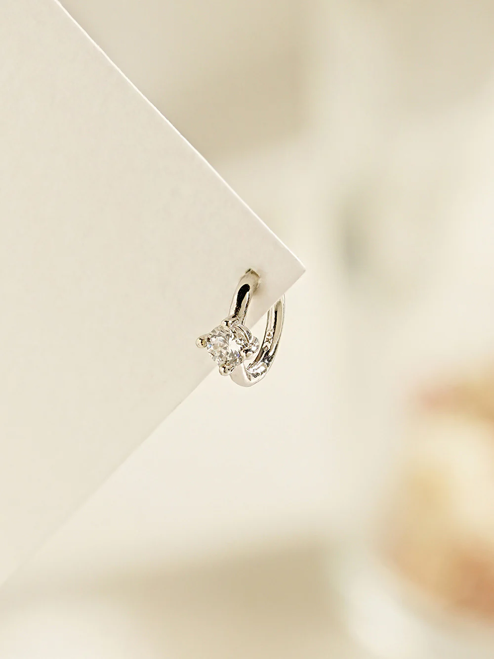 14K Gold Point Cubic Segment Clicker Cartilage Helix Hoop Earring 18G - Image 11