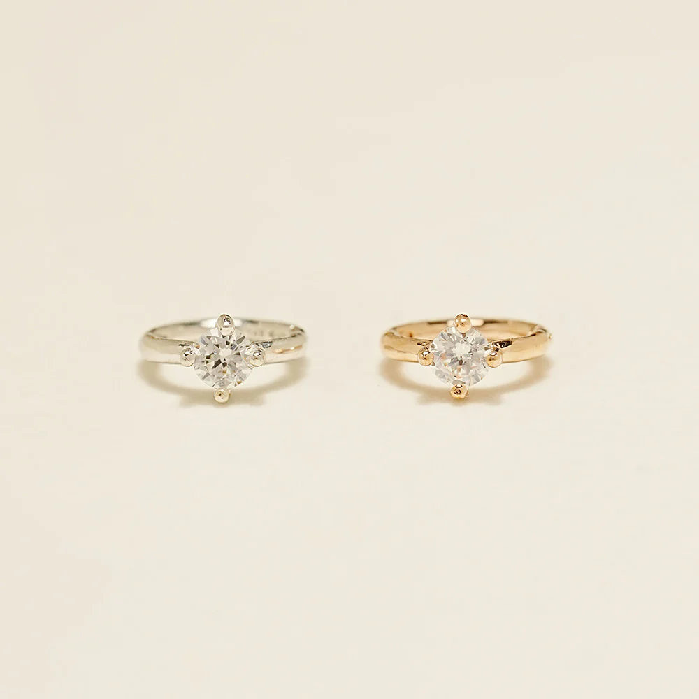 14K Gold Point Cubic Segment Clicker Cartilage Helix Hoop Earring 18G - Image 14