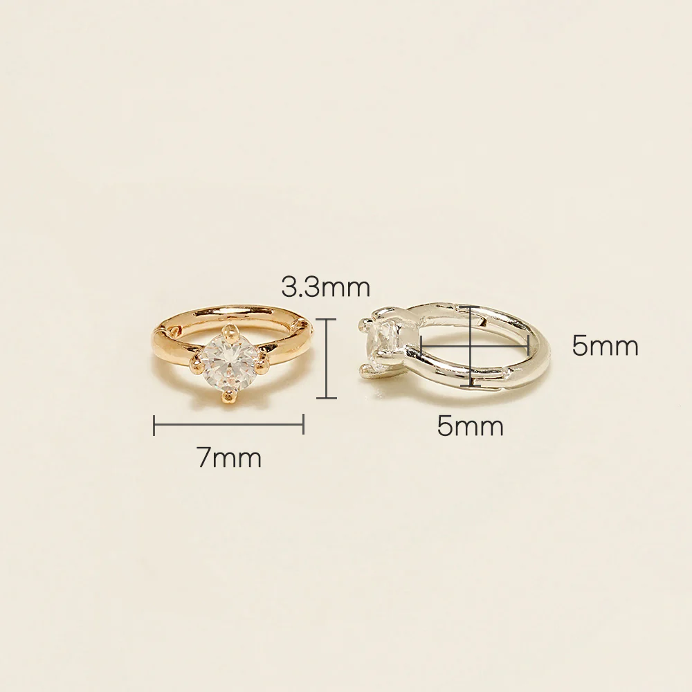 14K Gold Point Cubic Segment Clicker Cartilage Helix Hoop Earring 18G - Image 16