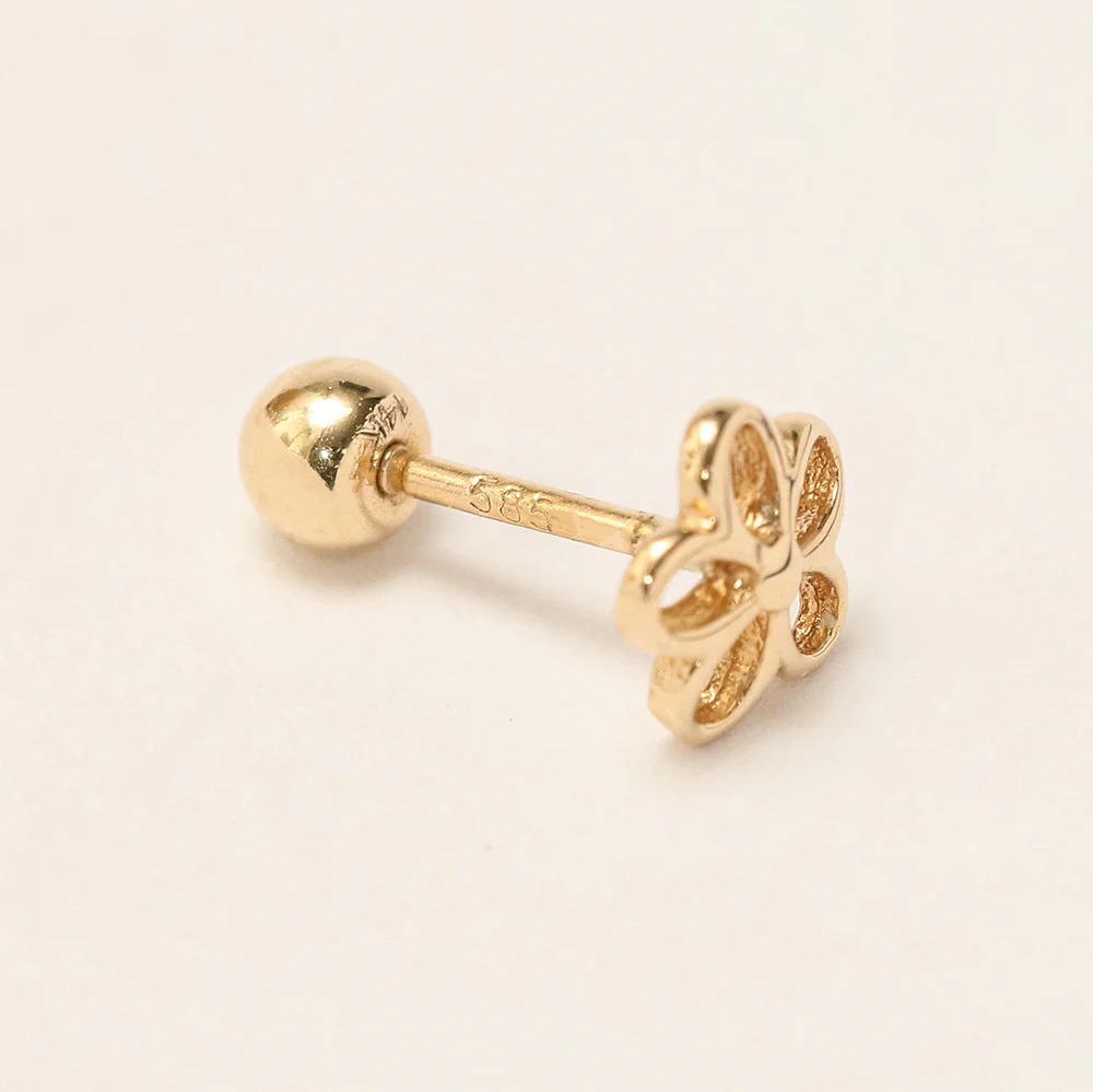 14K Gold Point Five Petals Cartilage Earring 20G18G16G - Image 10