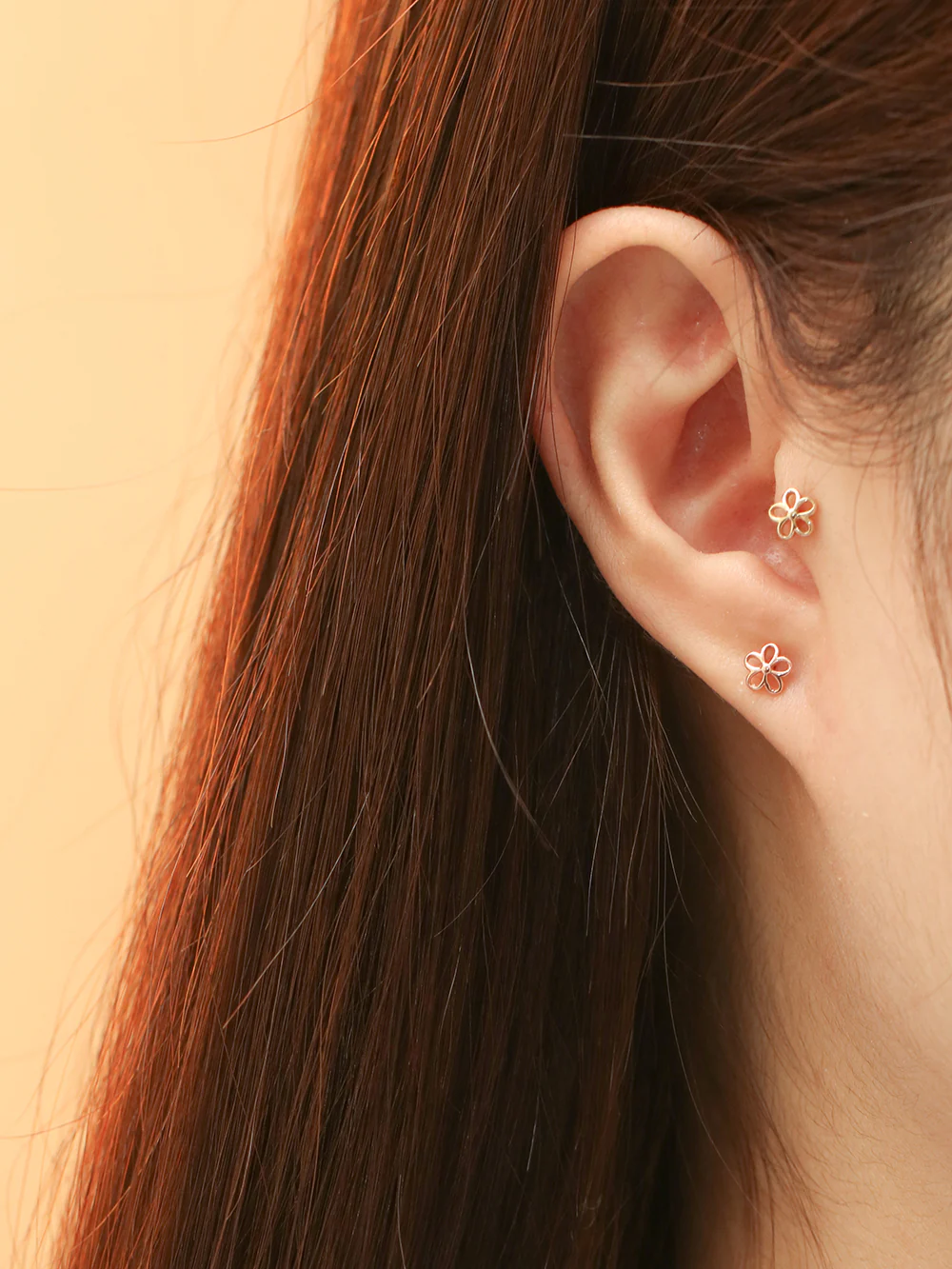 14K Gold Point Five Petals Cartilage Earring 20G18G16G - Image 2