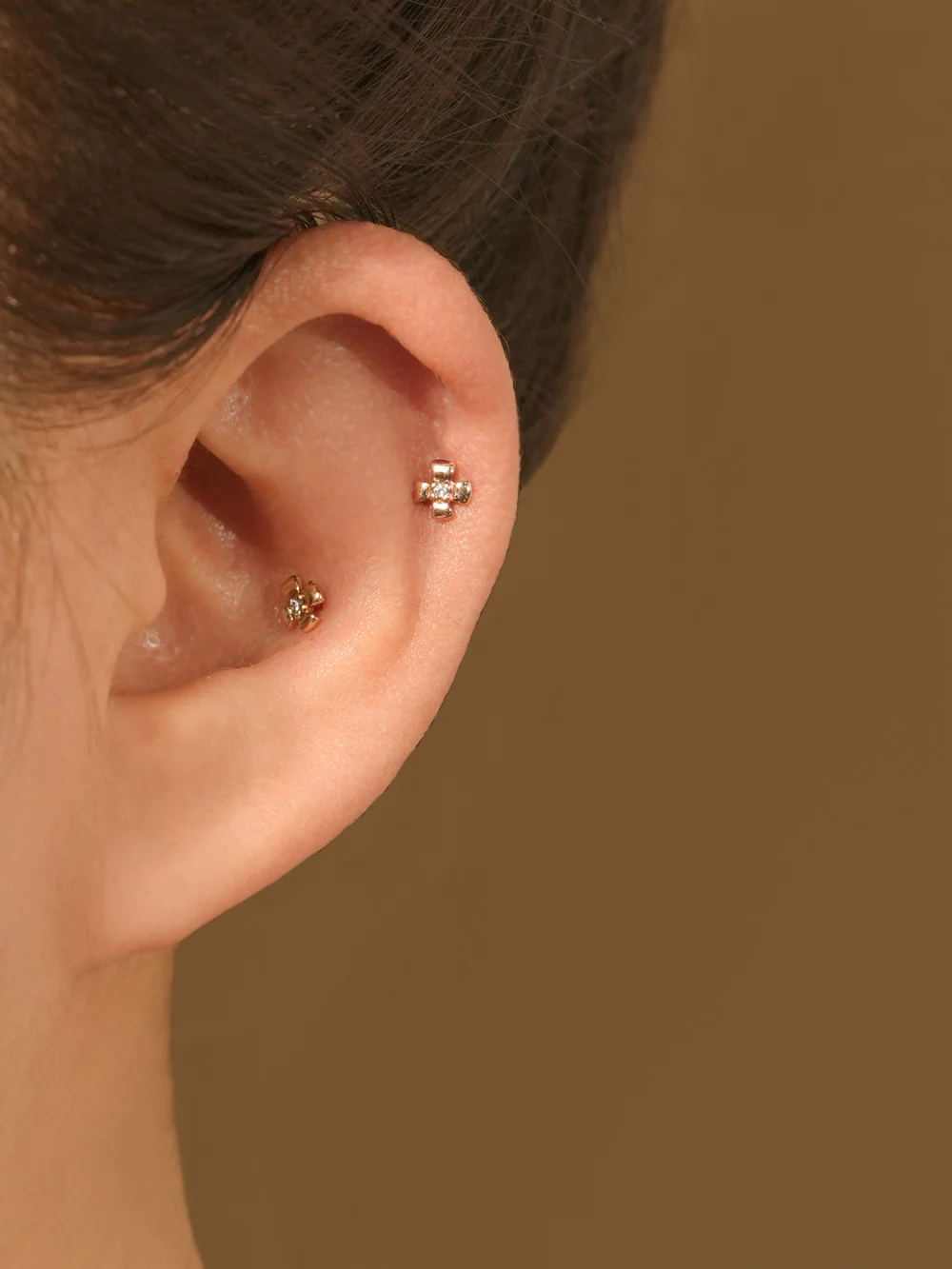 14K Gold Polaris Cartilage Earring 20G18G16G - Image 2