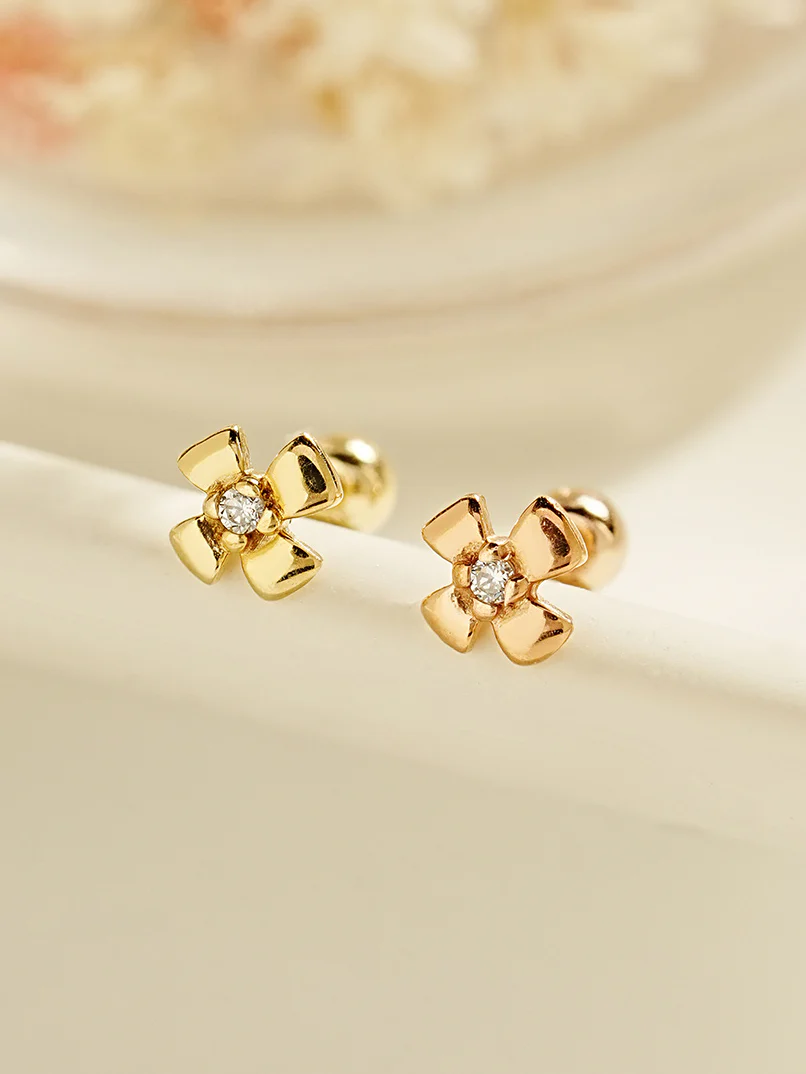 14K Gold Polaris Cartilage Earring 20G18G16G - Image 3