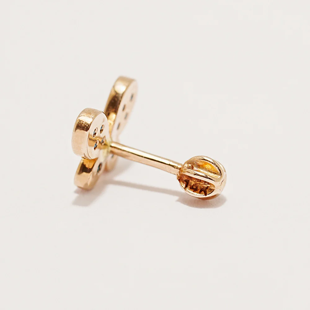 14K Gold Polyo Blue Butterfly Cartilage Earring 18G16G - Image 11