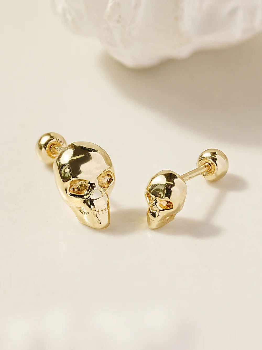 14K Gold Pop Skull Cartilage Earring 20G18G16G - Image 10