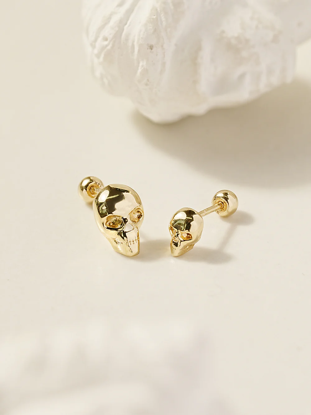 14K Gold Pop Skull Cartilage Earring 20G18G16G - Image 12