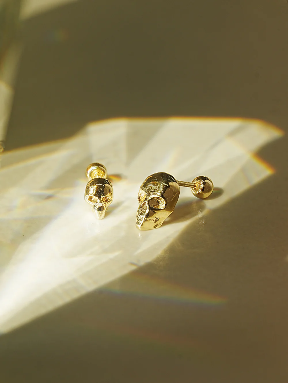 14K Gold Pop Skull Cartilage Earring 20G18G16G - Image 5