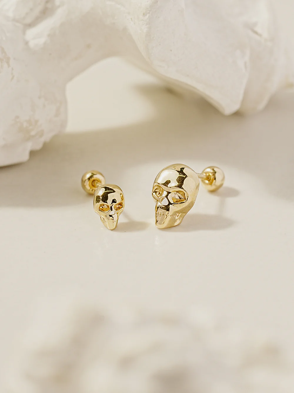 14K Gold Pop Skull Cartilage Earring 20G18G16G - Image 7
