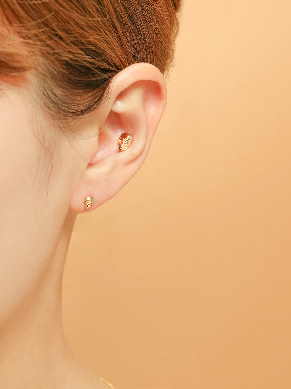 14K Gold Pop Skull Cartilage Earring 20G18G16G - Image 8