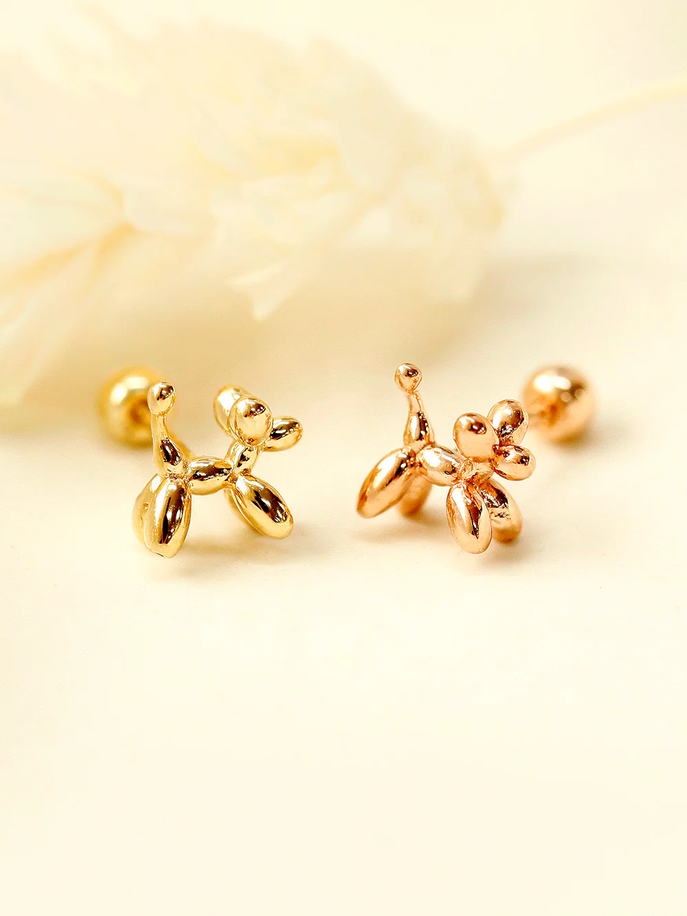 14K Gold Puppy Cartilage Earring 20G18G16G - Image 3