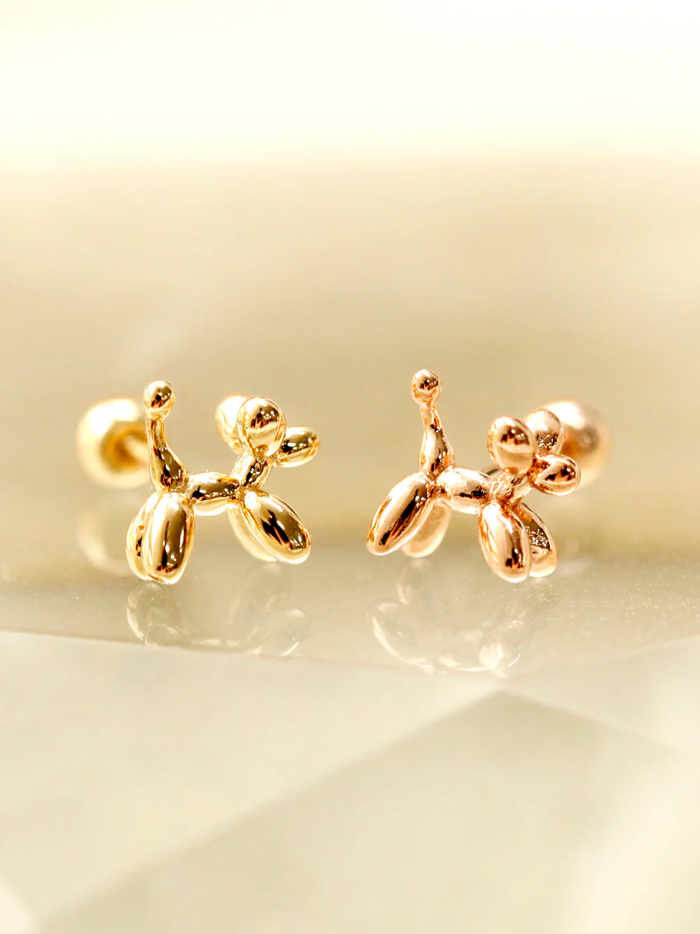 14K Gold Puppy Cartilage Earring 20G18G16G - Image 7