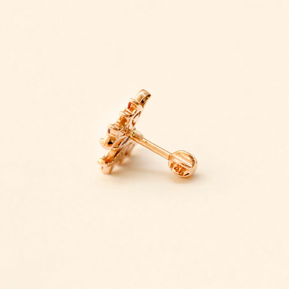 14K Gold Rainbow Butterfly Cartilage Earring 18G16G - Image 12