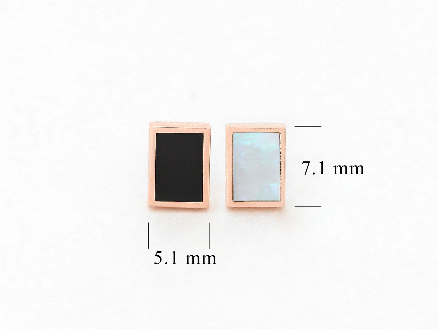 14K Gold Rectangular Onyx Cartilage Earring 18G16G - Image 10